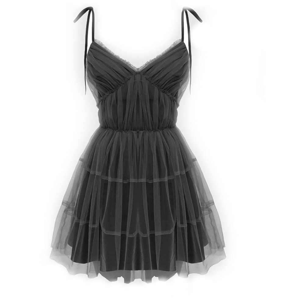 Elegant Gray Layered Dress